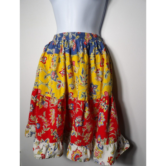 Saddle Ridge Vintage Collection Skirt Sz Small Floral Cottage Core Boho Elastic - Picture 3 of 12